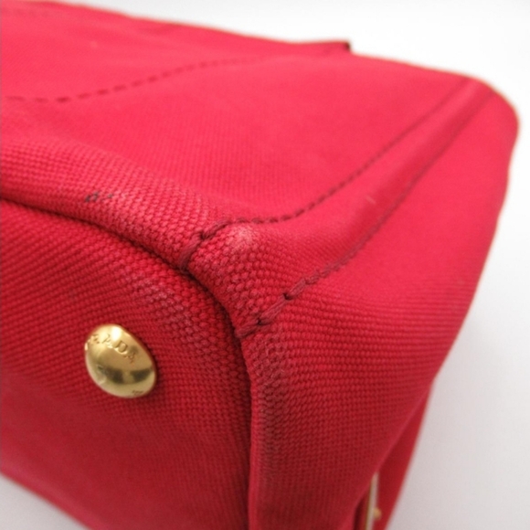 PRADA Canapa Small Red Logo Tote - Picture 11 of 16